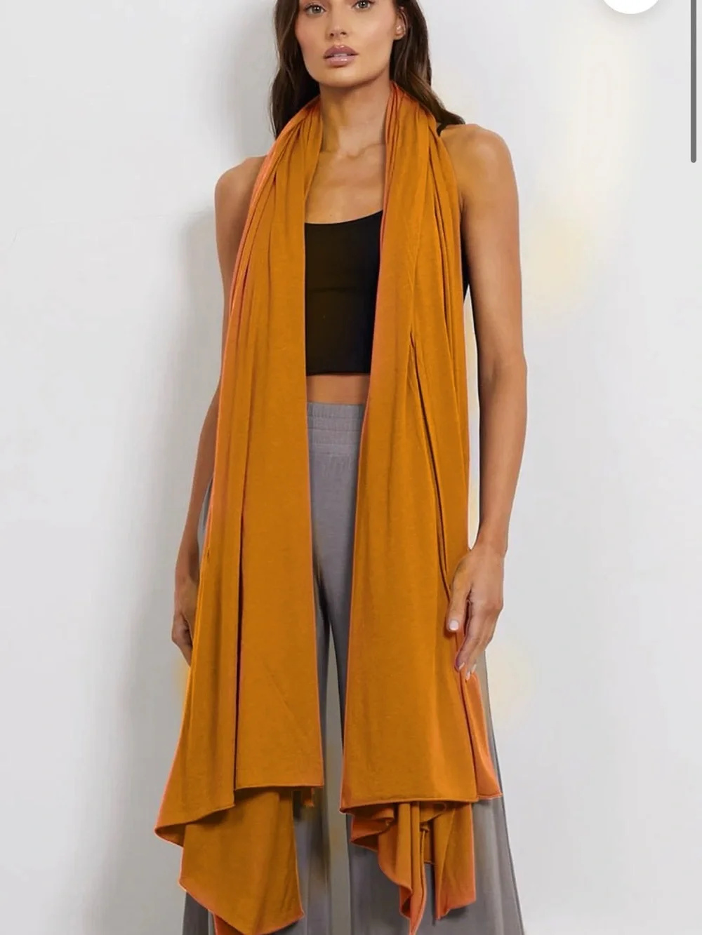 LAMADE LARGE ZINGO Jersey SCARF Faded MUSTARD YELLOW